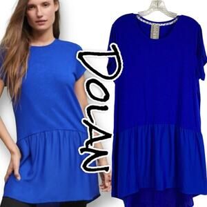 Dolan Anthropologie Cobalt Blue Tshirt Dress Hi Lo Womens Size Large